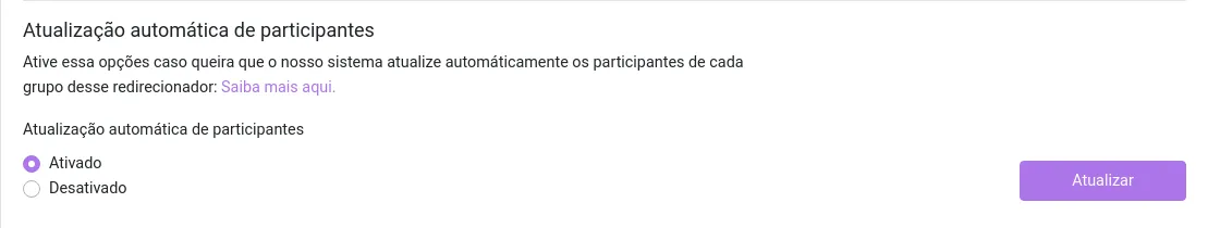 Ativação da recalibração automática de participantes no painel