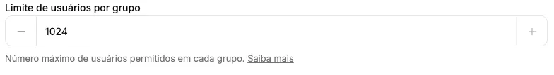 Configuração de limite de usuários por grupo de WhatsApp no painel