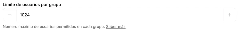 configuración del límite de usuarios por grupo de WhatsApp en el panel