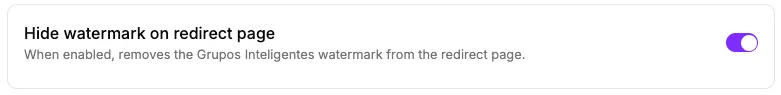 Settings screen to hide watermark