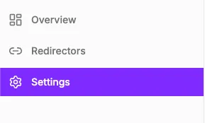 Accessing account settings in the Dashboard