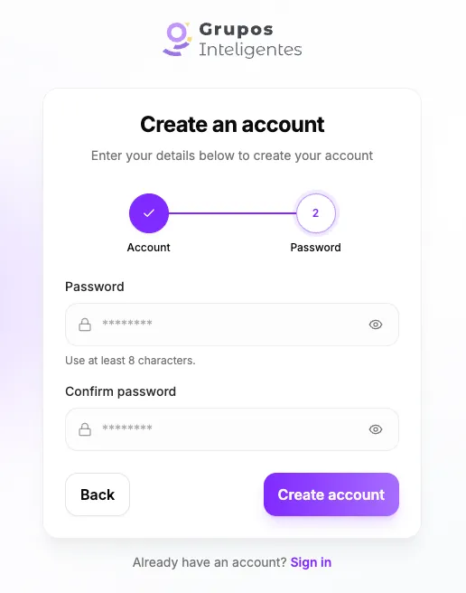 Second registration step