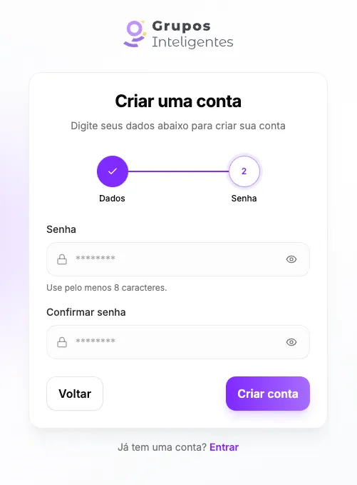Segundo passo do registro